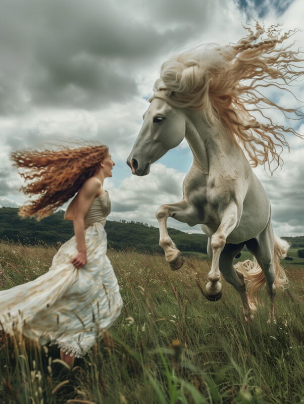 elena_84634_a_white_horse_jumping_up_and_a_woman_running_toward_d8f06697-ec50-4589-b450-852063e9a980